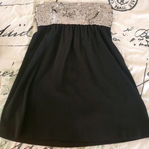 Strapless black dress